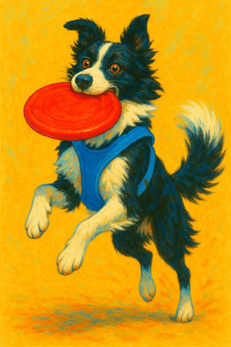 New dog harness and frisbee