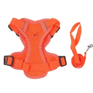 Dopamine Breathable Reflective Dog Harness Orange