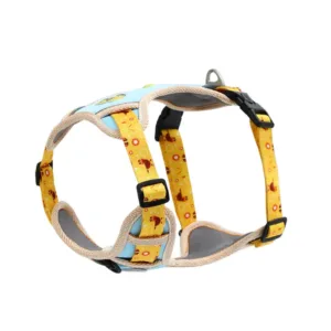 Dopamine Fun Element Printed Pet Harness(Blue+Yellow)