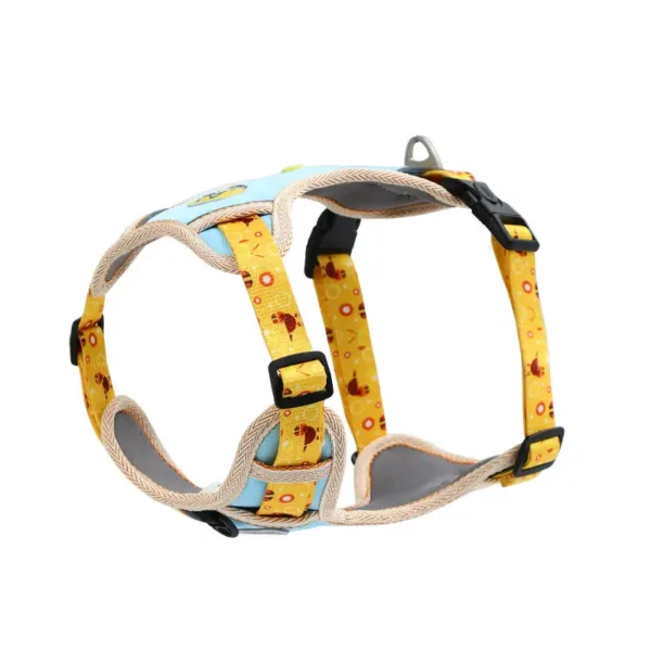 Dopamine Fun Element Printed Pet Harness(Blue+Yellow)
