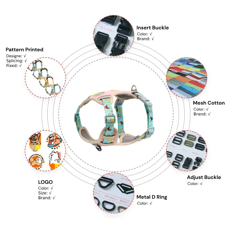Custom Dopamine Fun Element Printed Pet Harness