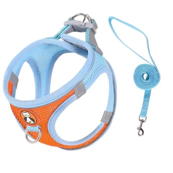 Lightweight Breathable Air Mesh Stress Free Pet Harness Blue