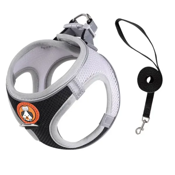 Lightweight Breathable Air Mesh Stress Free Pet Harness Grey