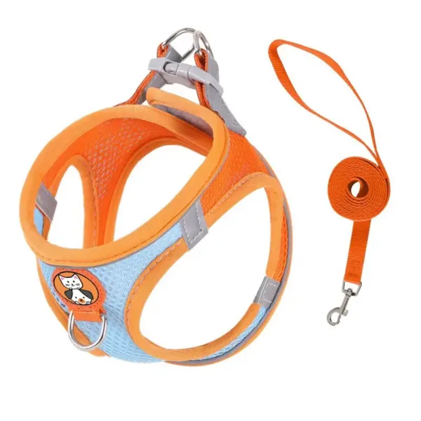 Lightweight Breathable Air Mesh Stress Free Pet Harness Orange