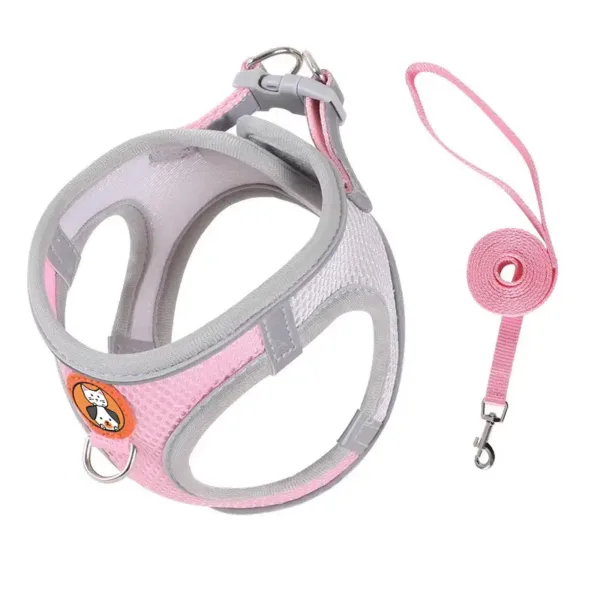 Lightweight Breathable Air Mesh Stress Free Pet Harness Pink