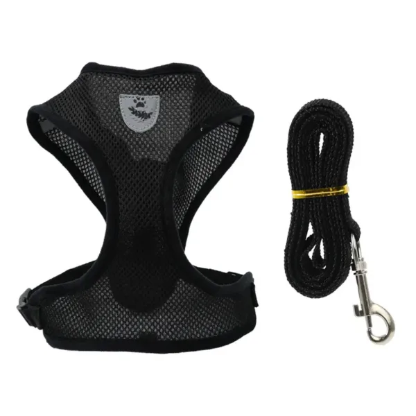 Luminous Paw Safety Reflective Pet Harness With Leash Black