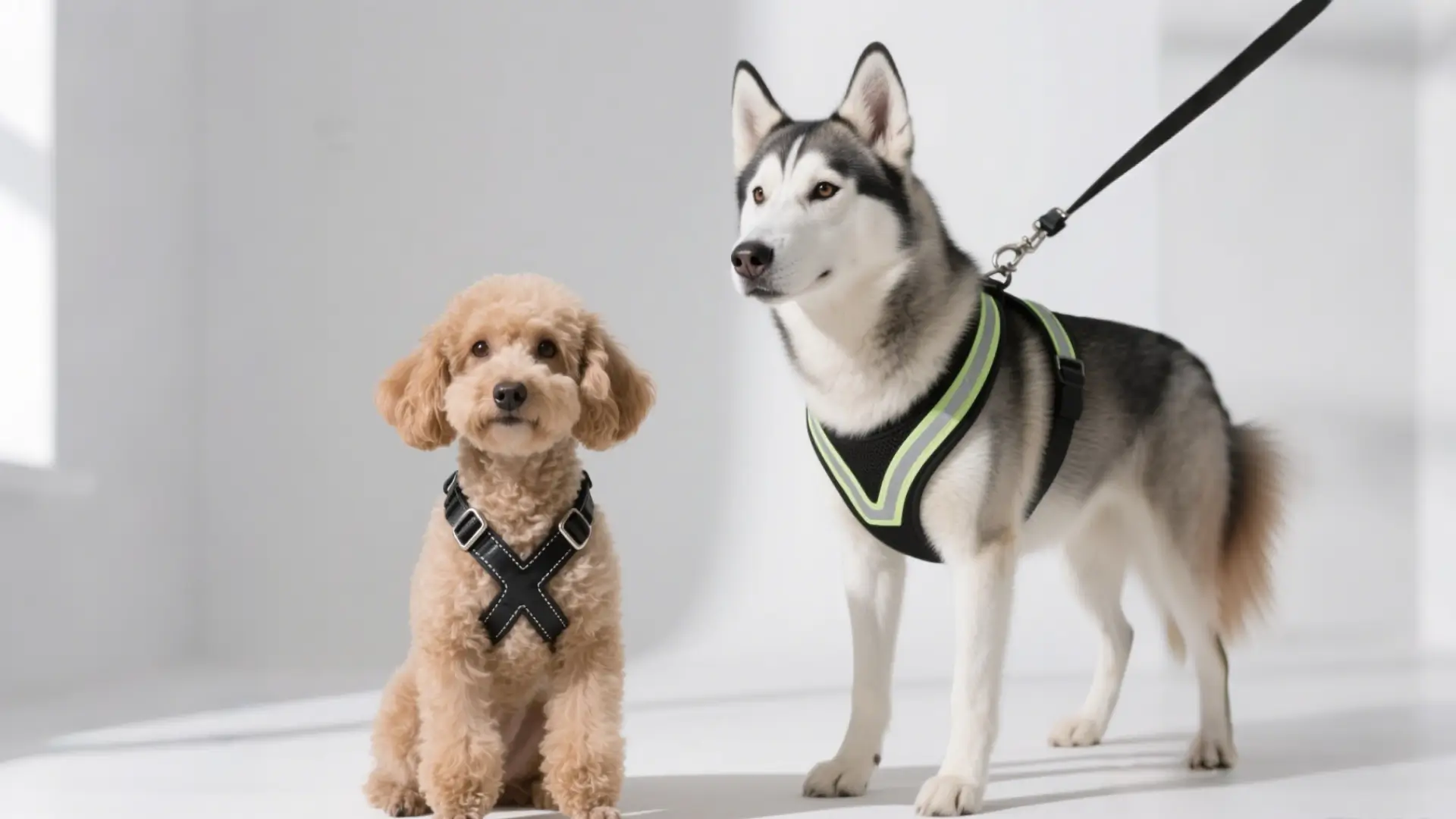 A comparison of X-shaped Teddy and Y-shaped Husky harnesses