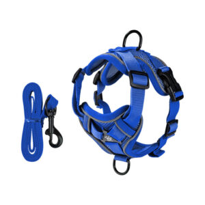 99% Escape-Proof, Breathable Mesh Ultra-Reflective No-Pull Harness​​ for Dog and Cats Blue