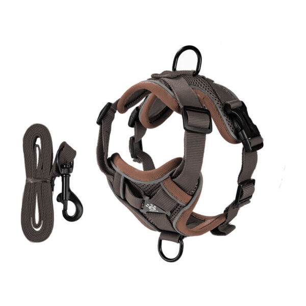 99% Escape-Proof, Breathable Mesh Ultra-Reflective No-Pull Harness​​ for Dog and Cats Coffee