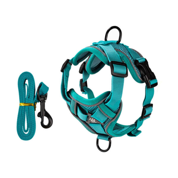 99% Escape-Proof, Breathable Mesh Ultra-Reflective No-Pull Harness​​ for Dog and Cats Green