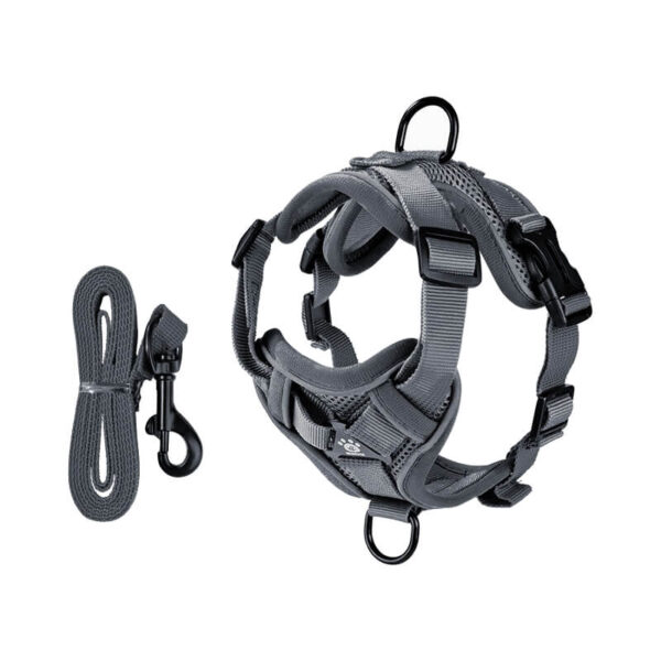 99% Escape-Proof, Breathable Mesh Ultra-Reflective No-Pull Harness​​ for Dog and Cats Grey