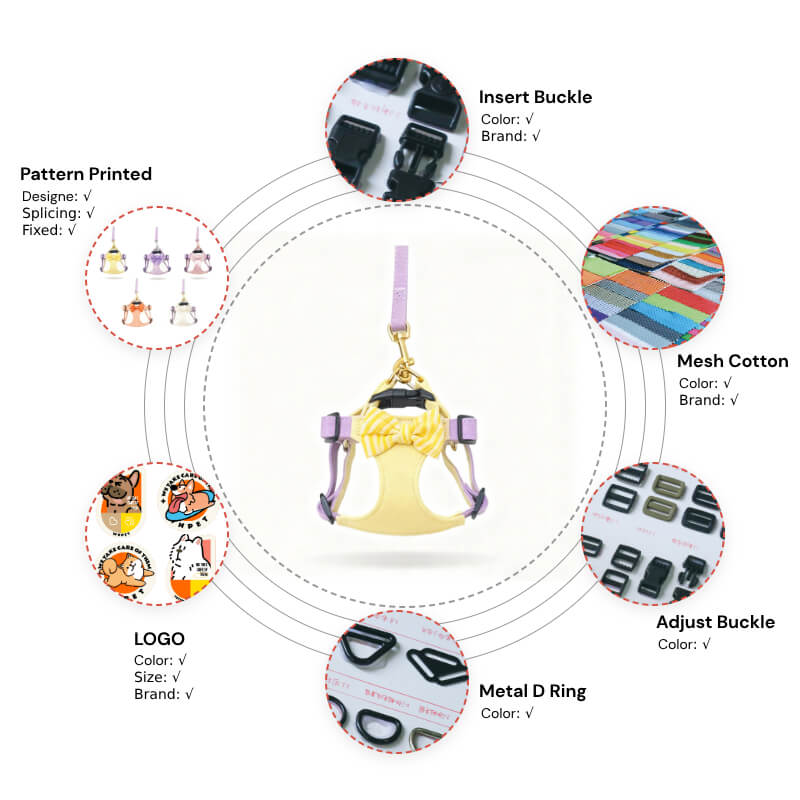 Butterfly Bow Tie Accessory Dog Harness Custom