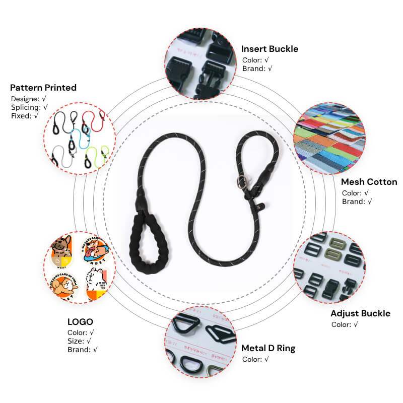 Cotton Handle P-Chain Safety Traction Rope Dog Leash Custom