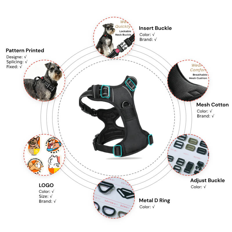 Explosion-Proof Impact Comfort Adjustable Multi-Functional Pet Harness