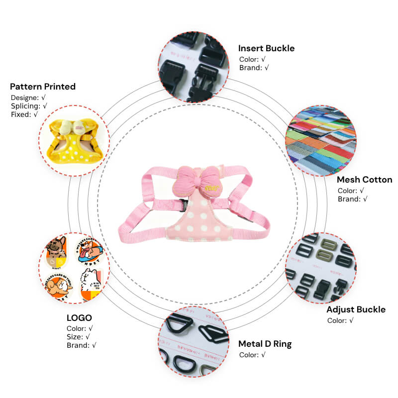 Polka Dot Pet Harness with 