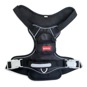 BeiMuGe Adjustable Dog Harness with Storage Pouch, Breathable Mesh Vest for Small to Large Dogs