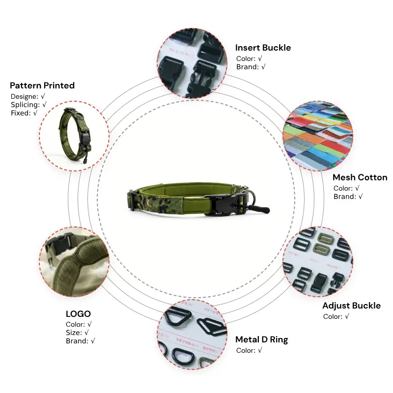 K9 Series Magnetic V-Shaped Buckle Tactical Heavy Duty Dog Collar Customized