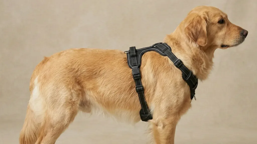 dog harness wearing worked