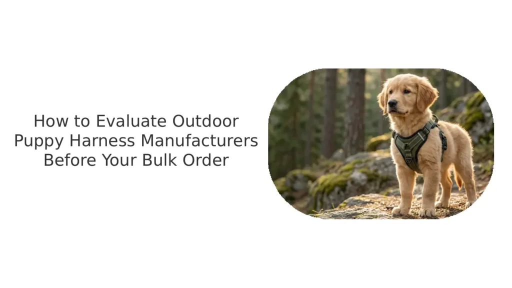 Evaluate outdoor puppy harness manufacturers